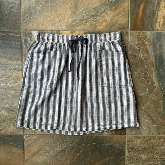 Max Studio Dresses & Skirts - Max Studio Striped Cotton Casual Skirt Women's Size Large Navy Ivory